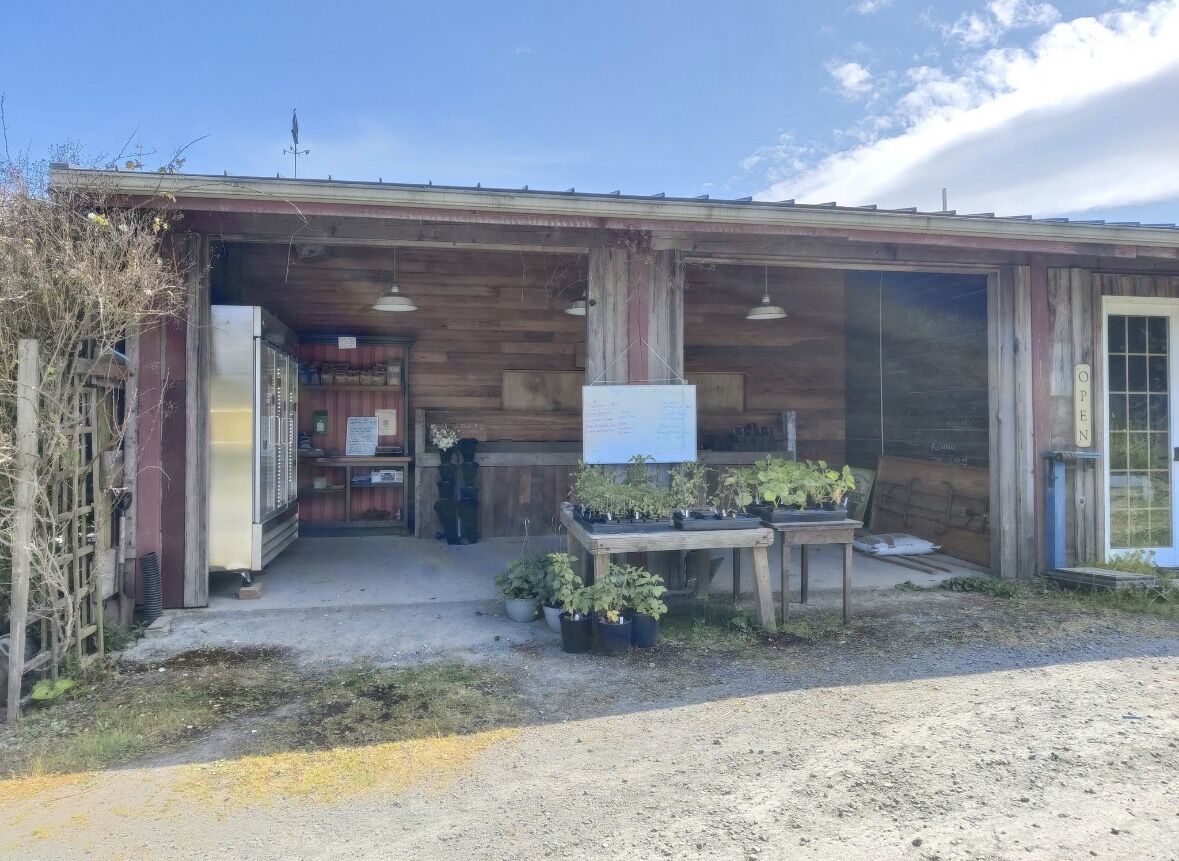 Crow Valley Farmstand exterior with plants and produce